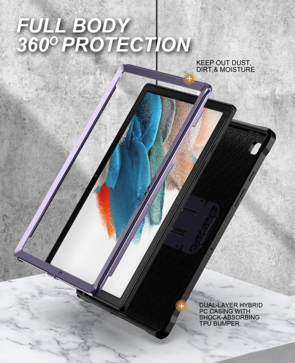 Samsung Galaxy Tab A8 Hoes met Screen Protector en Standaard Roze afbeelding 3