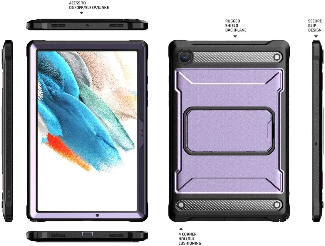Samsung Galaxy Tab A8 Hoes met Screen Protector en Standaard Roze afbeelding 8