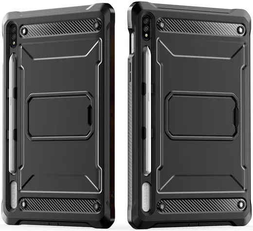 Samsung Galaxy Tab S7/S8 Hoes met Screen Protector en Standaard Zwart afbeelding 2