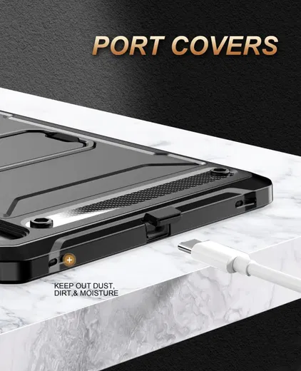 Samsung Galaxy Tab S7/S8 Hoes met Screen Protector en Standaard Zwart afbeelding 6