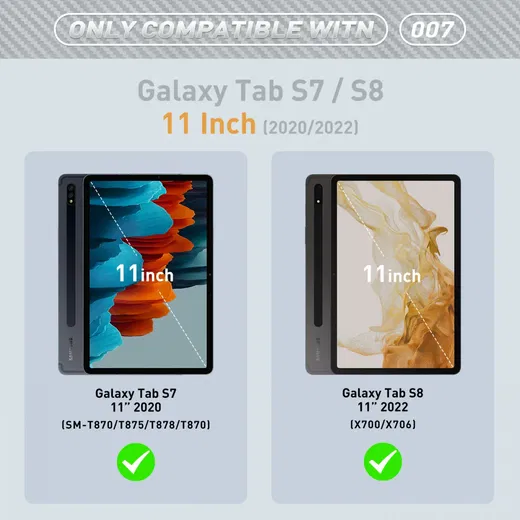 Samsung Galaxy Tab S7/S8 Hoes met Screen Protector en Standaard Zwart afbeelding 8