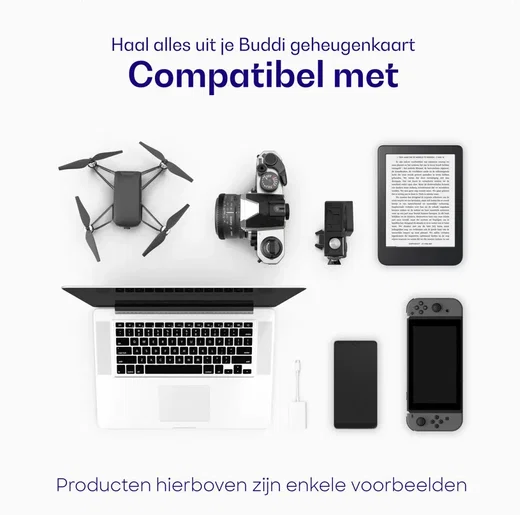 Buddi MicroSDXC Geheugenkaart met SD Kaart Adapter 512GB 3-Pack - Oud afbeelding 2