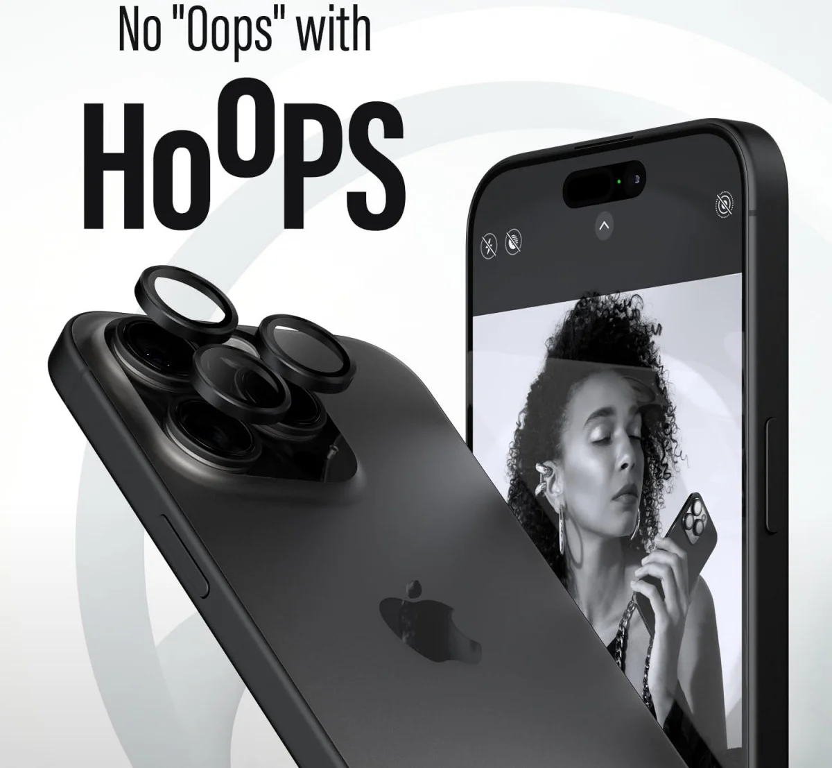 PanzerGlass iPhone 15 Pro / 15 Pro Max Camera Protector Titanium Zwart afbeelding 4