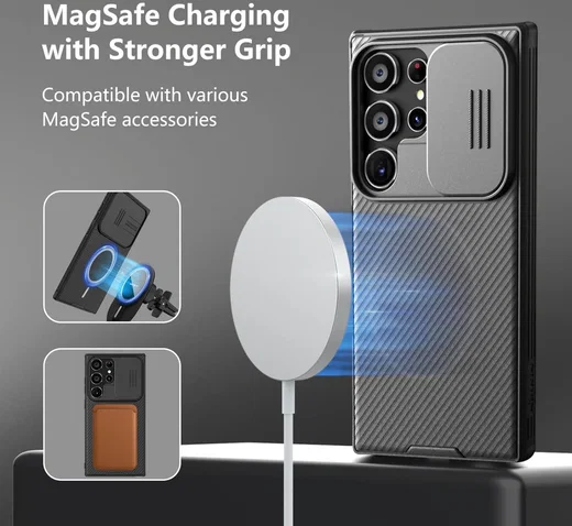 Nillkin CamShield MagSafe Samsung S24 Ultra Hoesje Camera Slider Zwart afbeelding 3