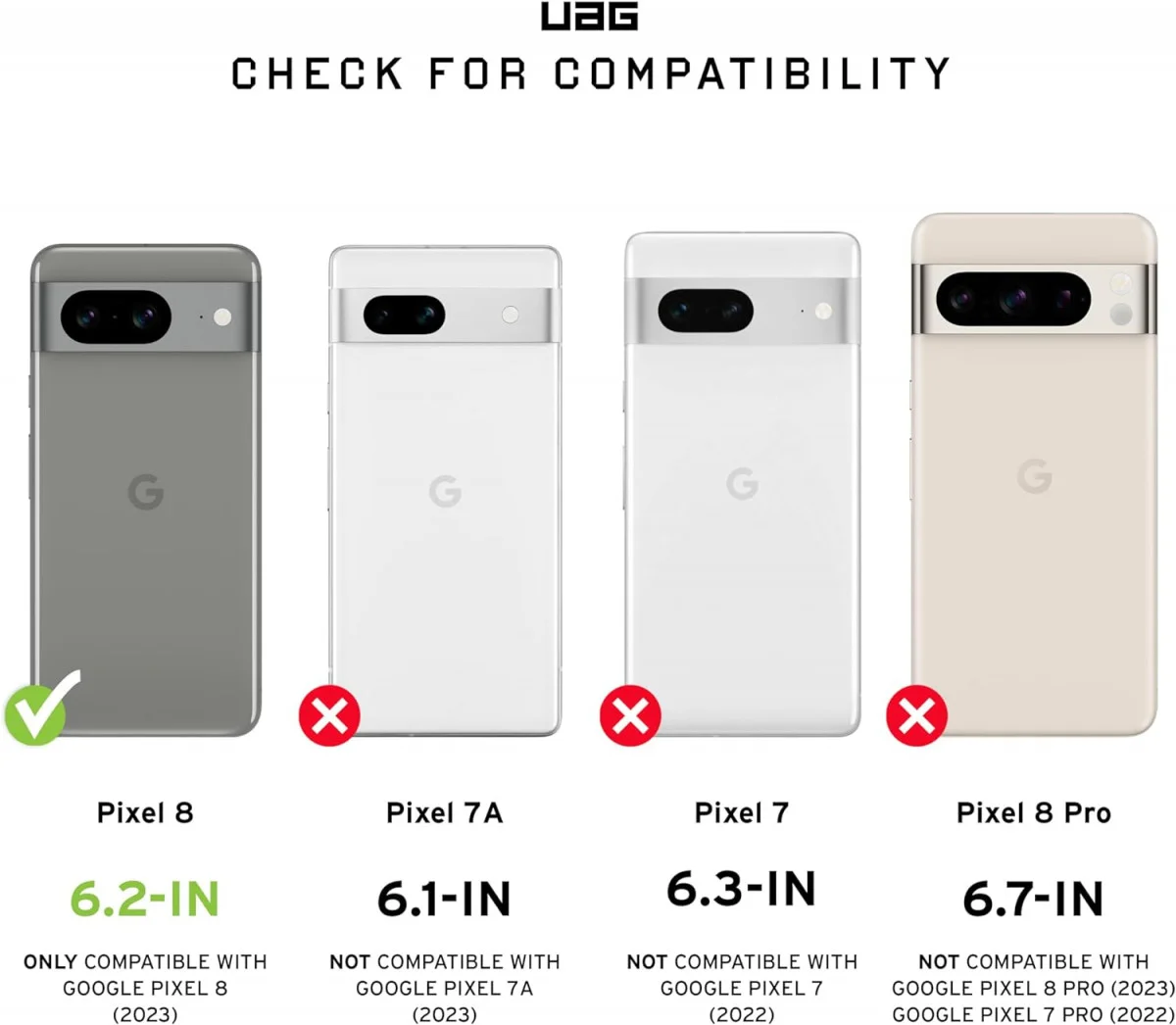 Urban Armor Gear Scout Google Pixel 8 Hoesje Back Cover Zwart afbeelding 3