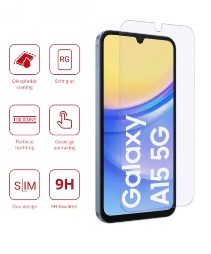 Rosso Samsung Galaxy A15 9H Tempered Glass Screen Protector afbeelding 2