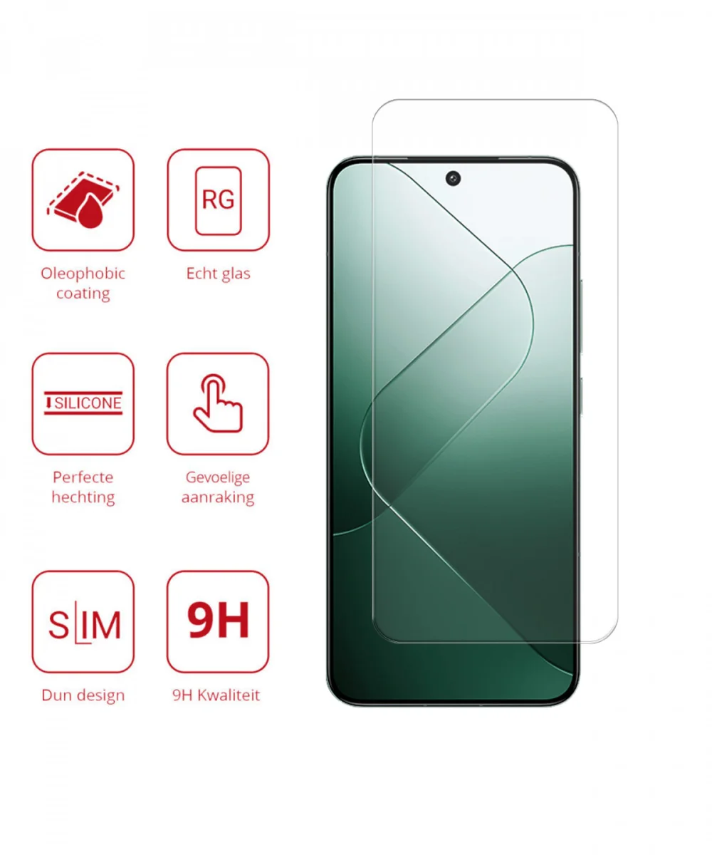 Rosso Xiaomi 14 9H Tempered Glass Screen Protector afbeelding 2