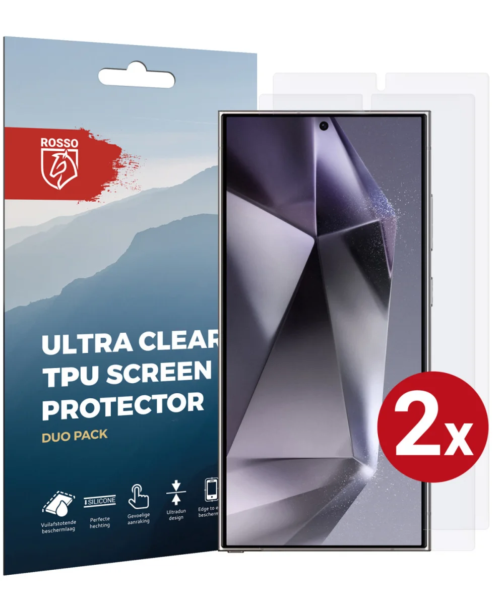 Rosso Samsung Galaxy S24 Ultra Screen Protector Clear Duo Pack afbeelding 1