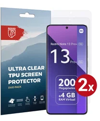 Rosso Xiaomi Redmi Note 13 Pro+ Screen Protector Ultra Clear Duo Pack afbeelding