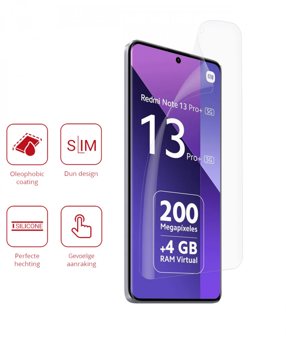 Rosso Xiaomi Redmi Note 13 Pro+ Screen Protector Ultra Clear Duo Pack afbeelding 2