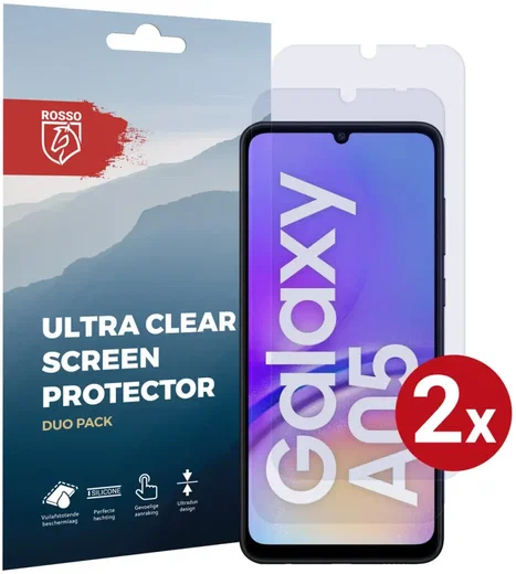 Rosso Samsung Galaxy A05 Screen Protector Ultra Clear Duo Pack afbeelding 1