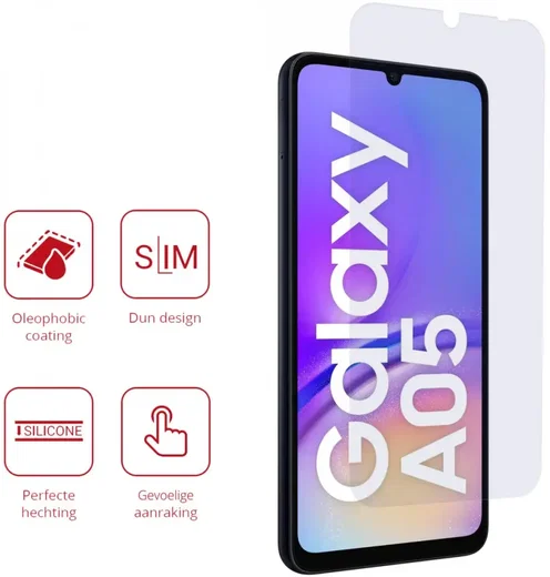 Rosso Samsung Galaxy A05 Screen Protector Ultra Clear Duo Pack afbeelding 2