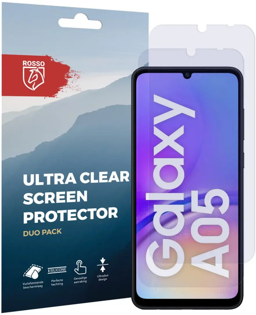 Rosso Samsung Galaxy A05 Screen Protector Ultra Clear Duo Pack afbeelding 7