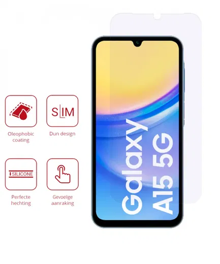 Rosso Samsung Galaxy A15 5G Screen Protector Ultra Clear Duo Pack afbeelding 2