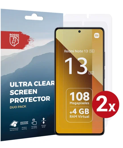 Rosso Xiaomi Redmi Note 13 5G Screen Protector Ultra Clear Duo Pack afbeelding 1