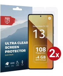 Rosso Xiaomi Redmi Note 13 5G Screen Protector Ultra Clear Duo Pack afbeelding