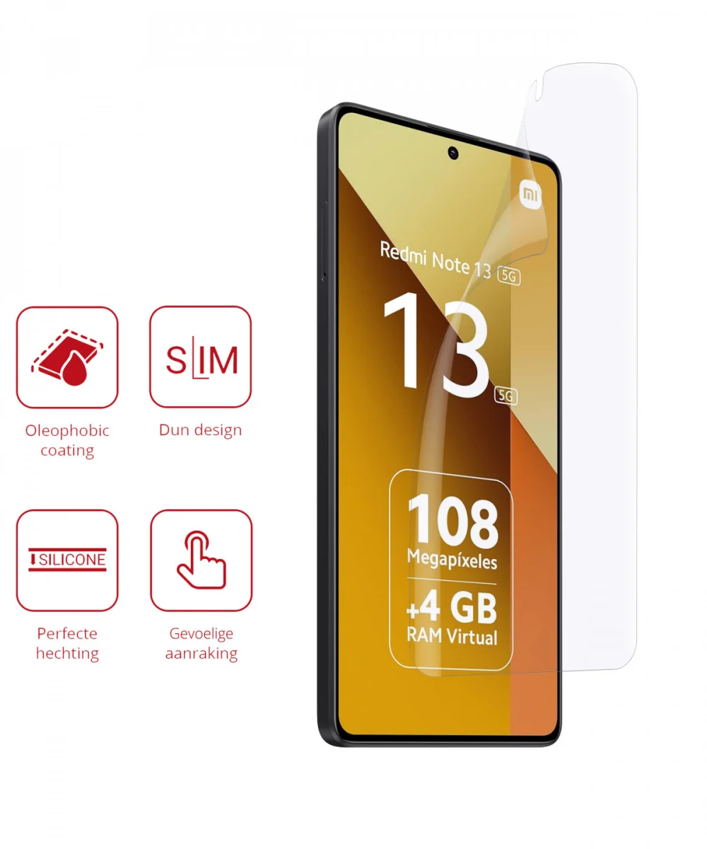 Rosso Xiaomi Redmi Note 13 5G Screen Protector Ultra Clear Duo Pack afbeelding 2