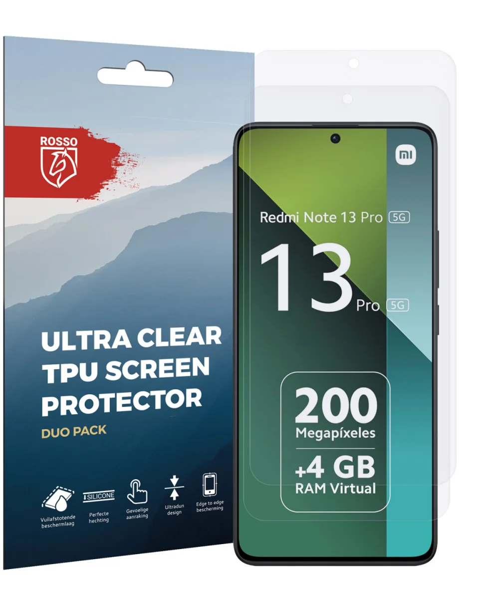 Rosso Xiaomi Redmi Note 13 Pro / Poco M6 Pro 4G Screen Protector Duo Pack afbeelding 6