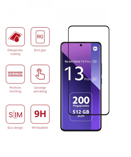 Rosso Xiaomi Redmi Note 13 Pro+ 9H Tempered Glass Screen Protector afbeelding 2