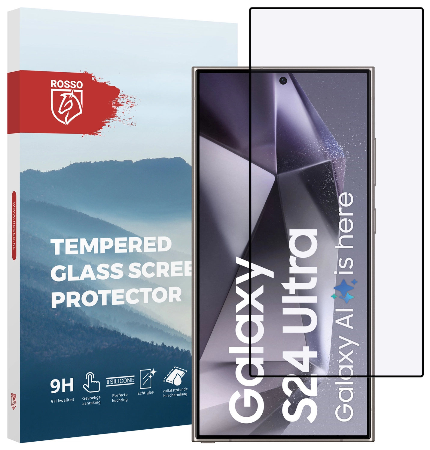 Rosso Samsung Galaxy S24 Ultra 9H Tempered Glass Fingerprint Friendly afbeelding 1