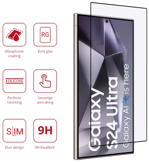 Rosso Samsung Galaxy S24 Ultra 9H Tempered Glass Fingerprint Friendly afbeelding 2