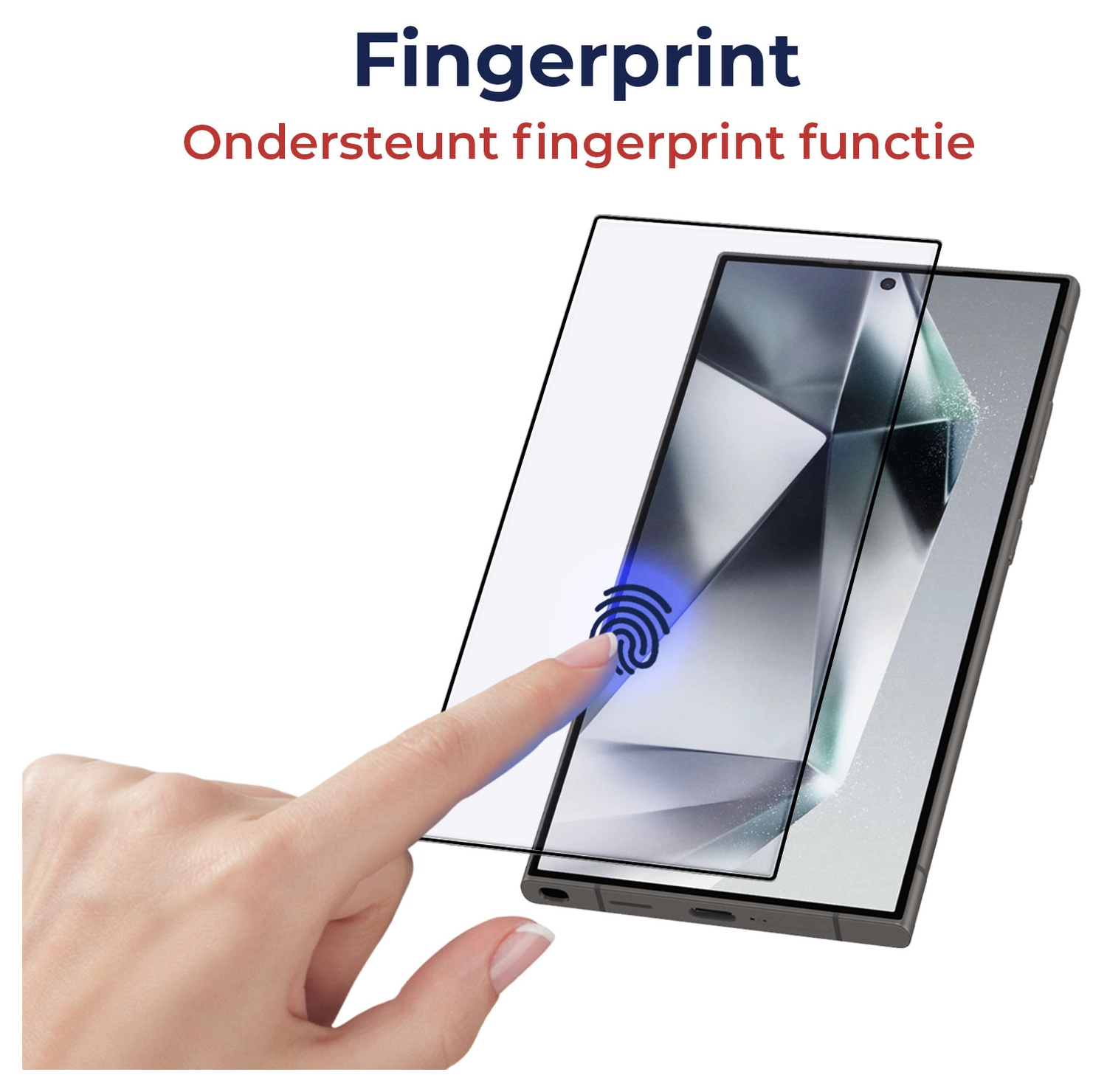 Rosso Samsung Galaxy S24 Ultra 9H Tempered Glass Fingerprint Friendly afbeelding 4