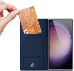 Dux Ducis Skin Pro Samsung Galaxy S24 Ultra Hoesje Portemonnee Blauw afbeelding