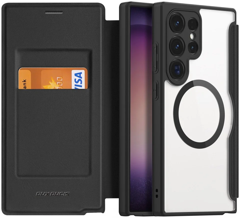 Dux Ducis Skin X Pro Samsung S24 Ultra Hoesje MagSafe Book Case Zwart afbeelding 1