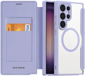 Dux Ducis Skin X Pro Samsung S24 Ultra Hoesje MagSafe Book Case Paars