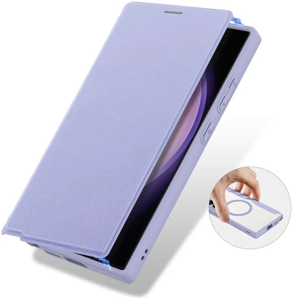 Dux Ducis Skin X Pro Samsung S24 Ultra Hoesje MagSafe Book Case Paars afbeelding 6