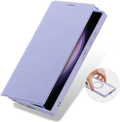 Dux Ducis Skin X Pro Samsung S24 Ultra Hoesje MagSafe Book Case Paars afbeelding 6
