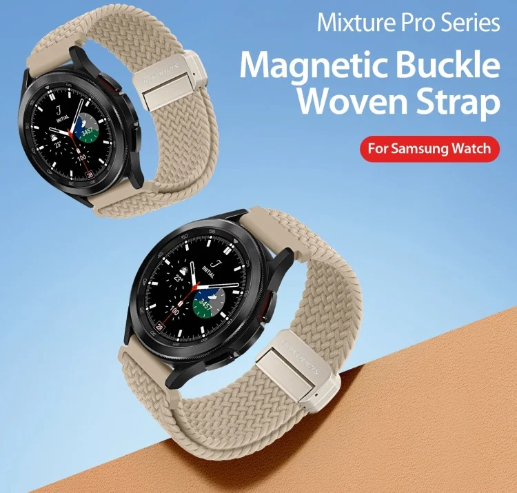 Dux Ducis Mixture Pro Strap - Universeel Smartwatch Bandje 20MM - Beige afbeelding 2