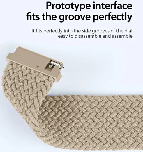 Dux Ducis Mixture Pro Strap - Universeel Smartwatch Bandje 20MM - Beige afbeelding 8