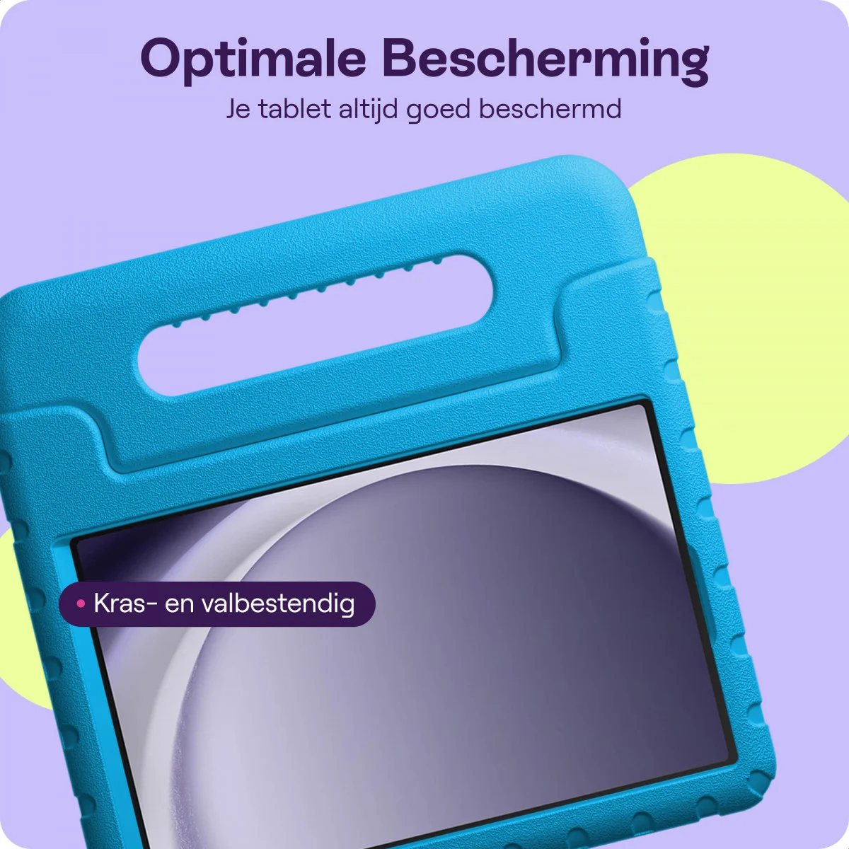 HappyCase Samsung Galaxy Tab A11 / Tab A9 Kinder Tablethoes met Handvat Blauw afbeelding 6