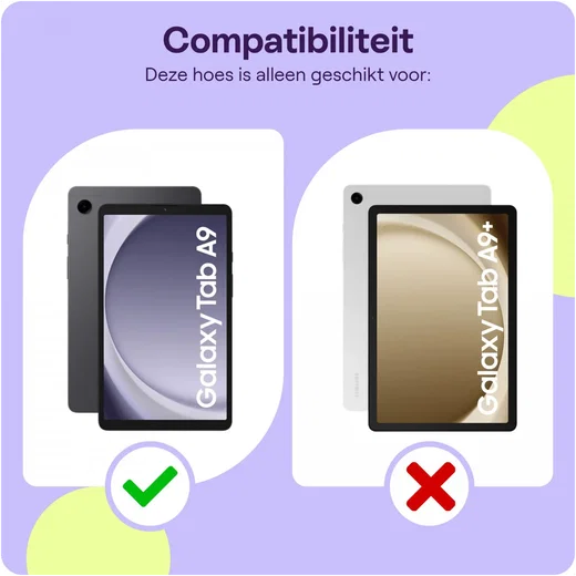 HappyCase Samsung Galaxy Tab A11 / Tab A9 Kinder Tablethoes met Handvat Zwart afbeelding 4