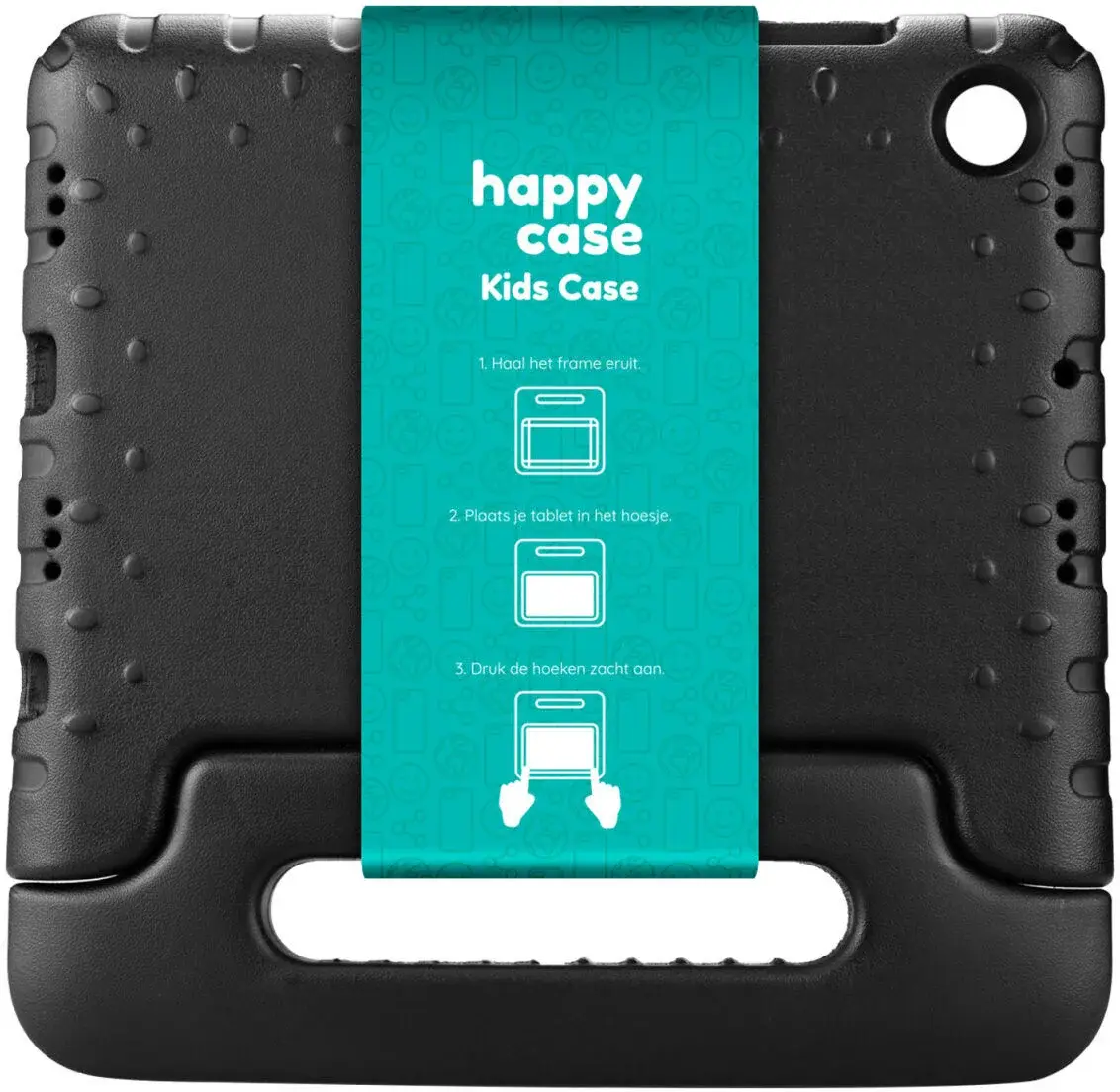 HappyCase Samsung Galaxy Tab A11 / Tab A9 Kinder Tablethoes met Handvat Zwart afbeelding 11