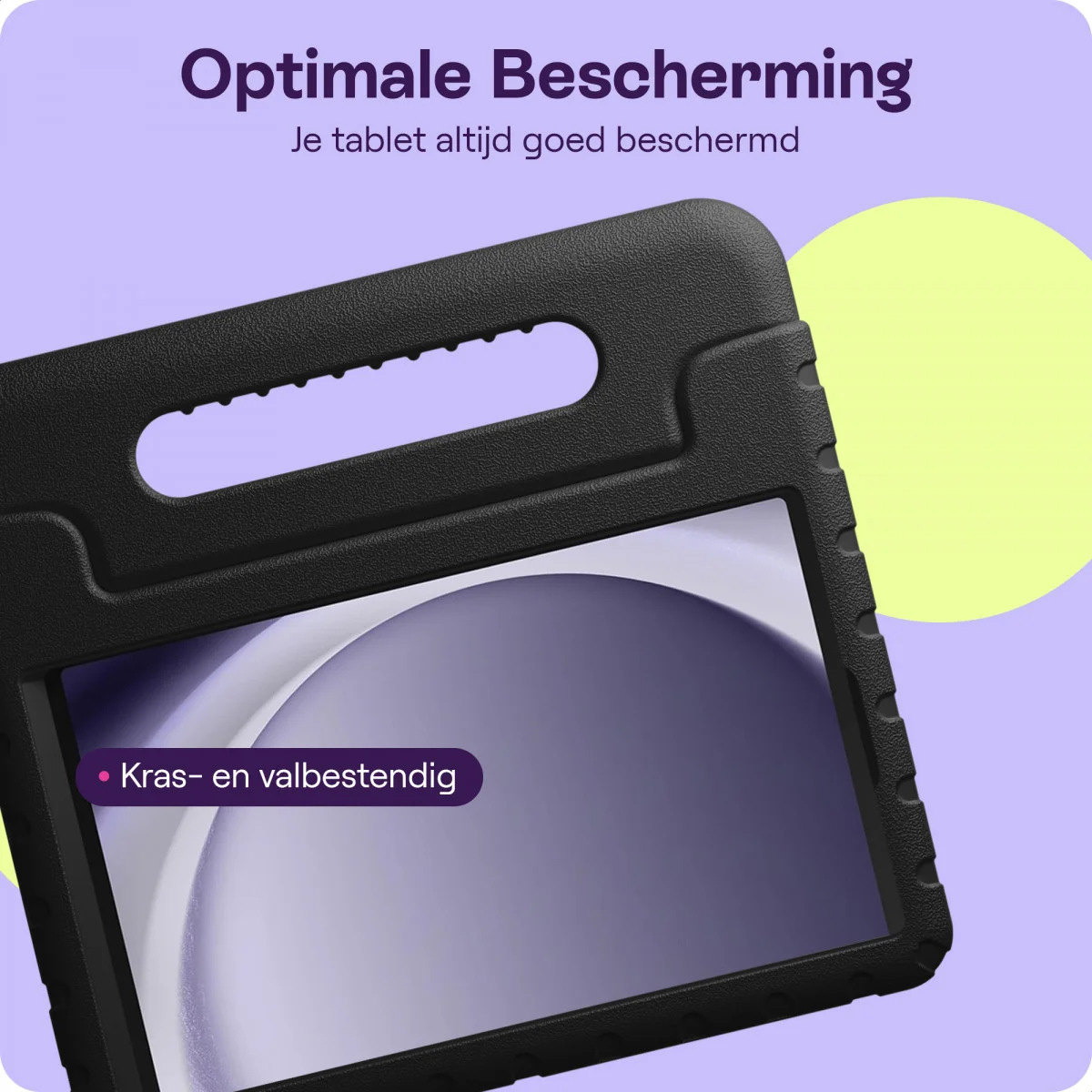 HappyCase Samsung Galaxy Tab A11 / Tab A9 Kinder Tablethoes met Handvat Zwart afbeelding 6