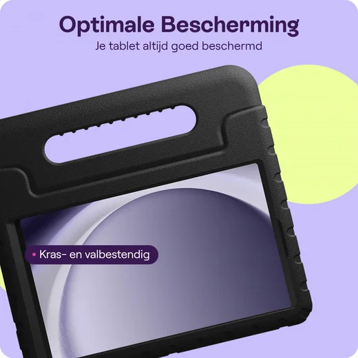 HappyCase Samsung Galaxy Tab A11 / Tab A9 Kinder Tablethoes met Handvat Zwart afbeelding 6