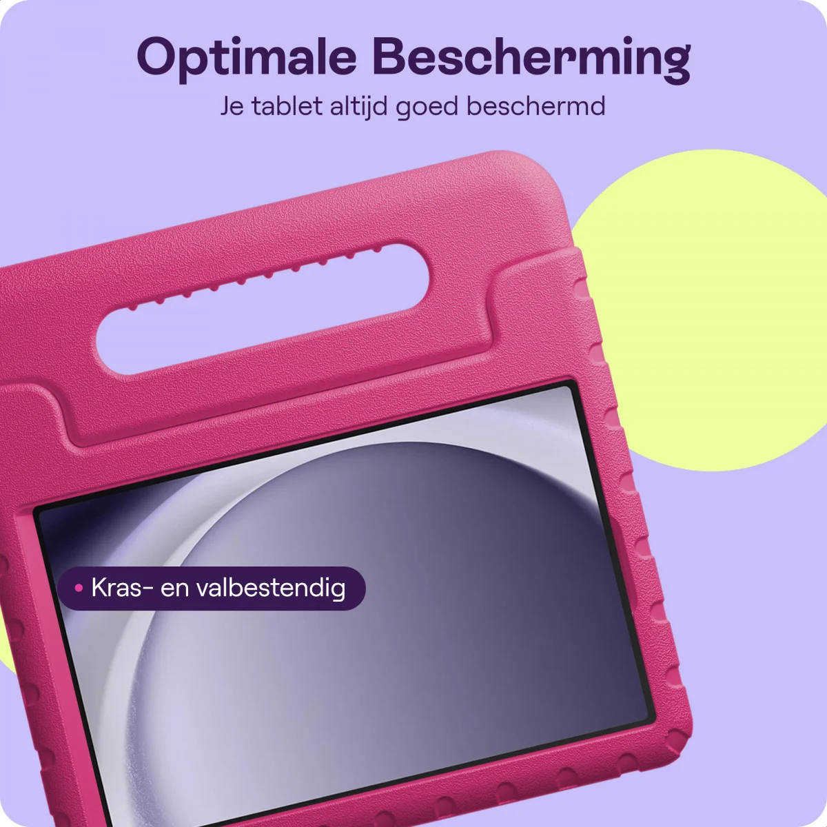 HappyCase Samsung Tab A11 Plus / Tab A9 Plus Kinder Tablethoes Handvat Roze afbeelding 6