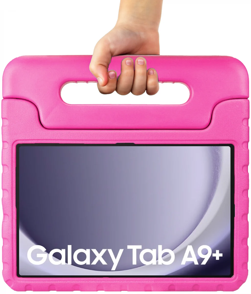 HappyCase Samsung Tab A11 Plus / Tab A9 Plus Kinder Tablethoes Handvat Roze afbeelding 11