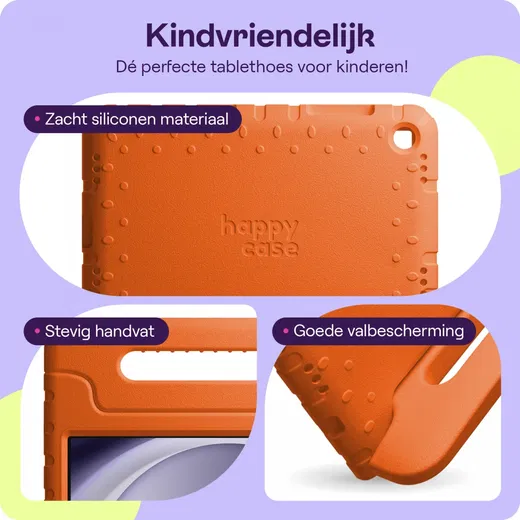 HappyCase Samsung Tab A11 Plus / Tab A9 Plus Kinder Tablethoes Handvat Oranje afbeelding 4