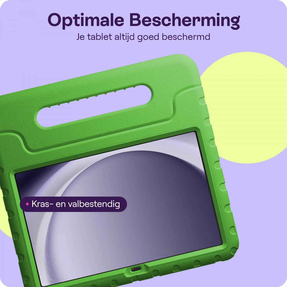 HappyCase Samsung Tab A11 Plus / Tab A9 Plus Kinder Tablethoes Handvat Groen afbeelding 6