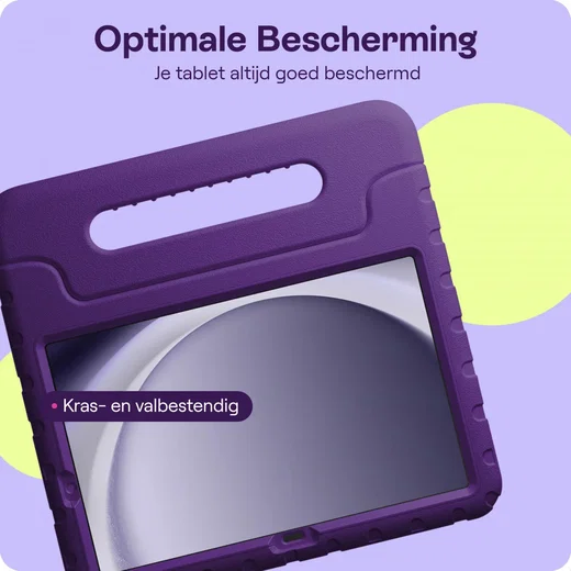 HappyCase Samsung Tab A11 Plus / Tab A9 Plus Kinder Tablethoes Handvat Paars afbeelding 7