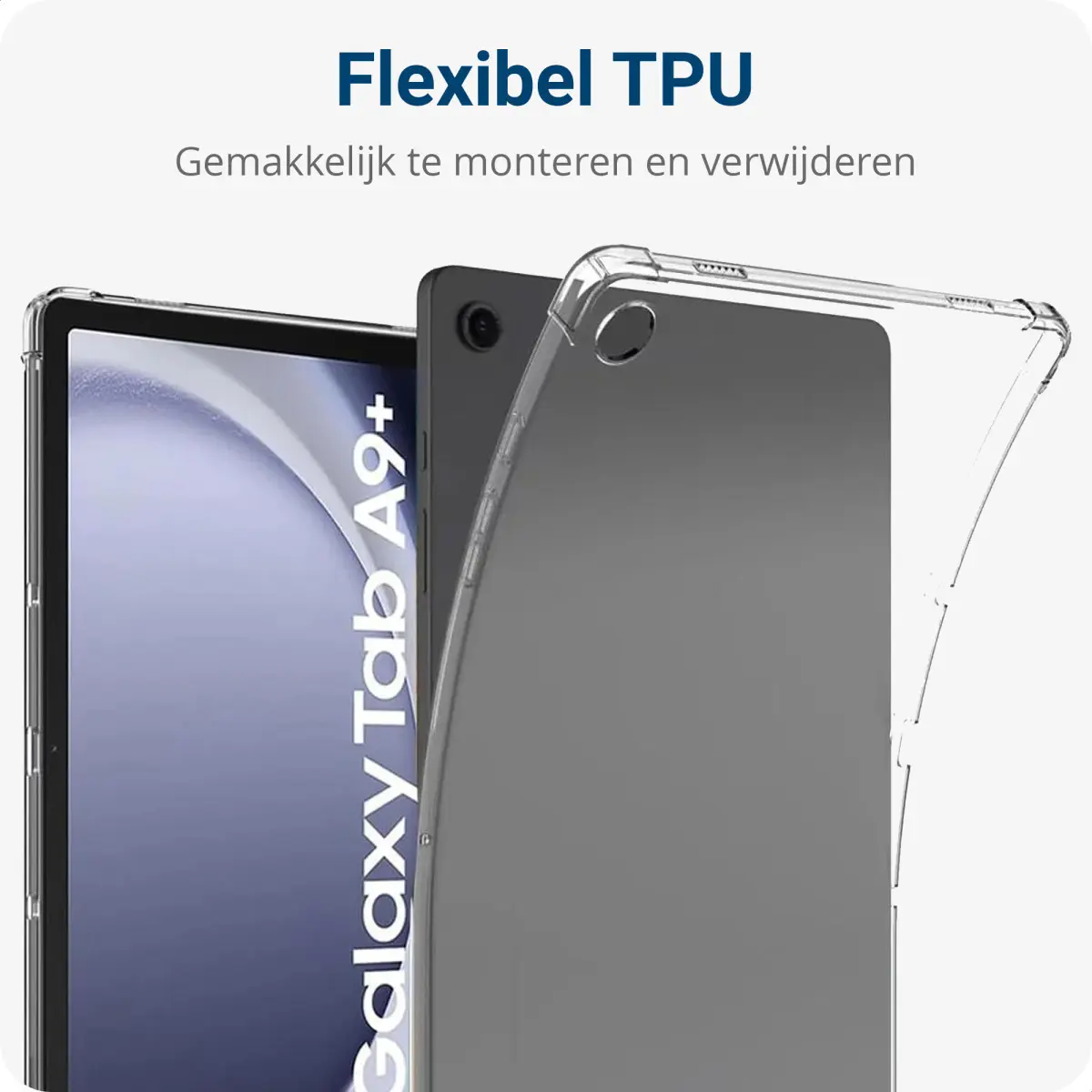 Samsung Galaxy Tab A9 Plus Hoes Schokbestendig TPU Transparant afbeelding 2