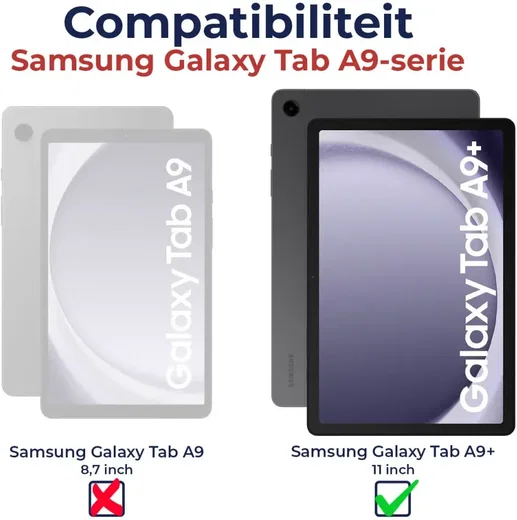 Buddi Zuna Samsung Galaxy Tab A9 Plus Hoes met Toetsenbord Book Case Zwart afbeelding 2