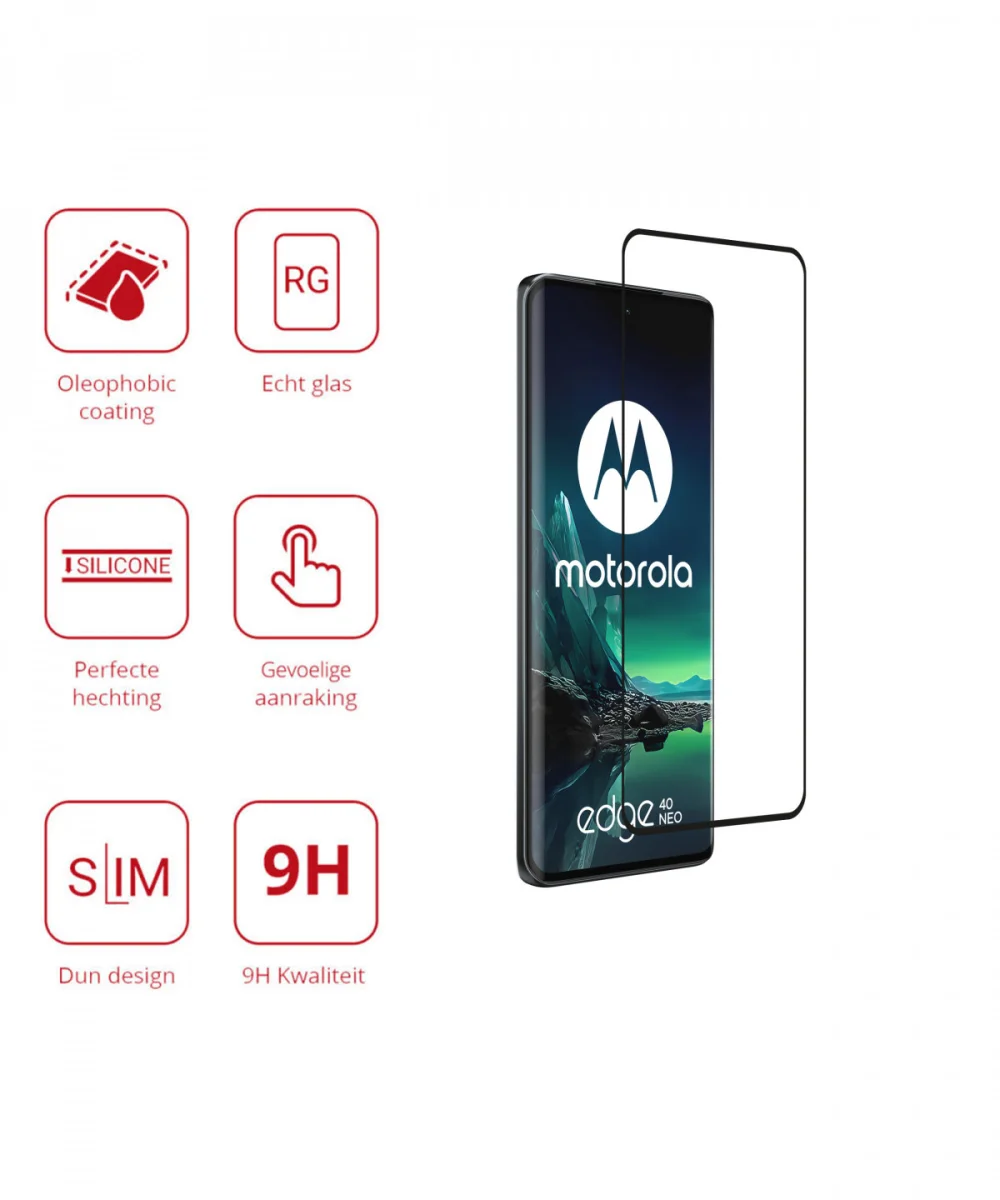 Rosso Motorola Edge 40 Neo 9H Tempered Glass Screen Protector afbeelding 2