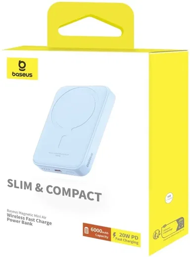Baseus Mini 6.000 mAh Powerbank Compact met MagSafe Blauw 20W afbeelding 10