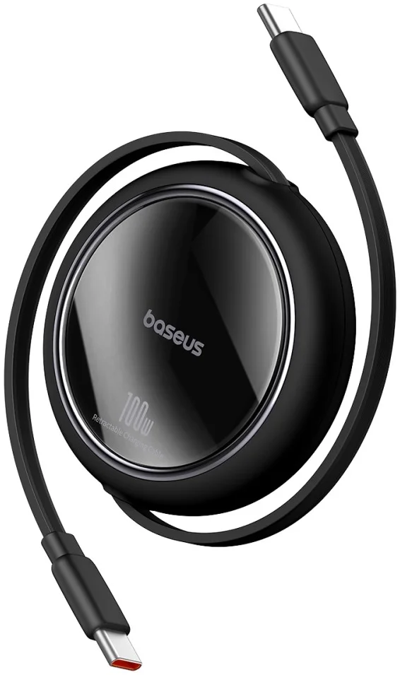 Baseus Free2Draw Oprolbare USB-C naar USB-C Kabel 100W PD 1M Zwart afbeelding 1