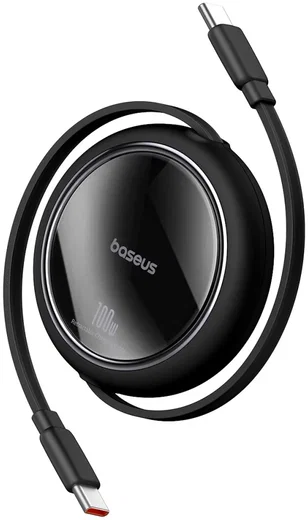 Baseus Free2Draw Oprolbare USB-C naar USB-C Kabel 100W PD 1M Zwart afbeelding 1