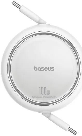 Baseus Free2Draw Oprolbare USB-C naar USB-C Kabel 100W PD 1M Wit afbeelding 6